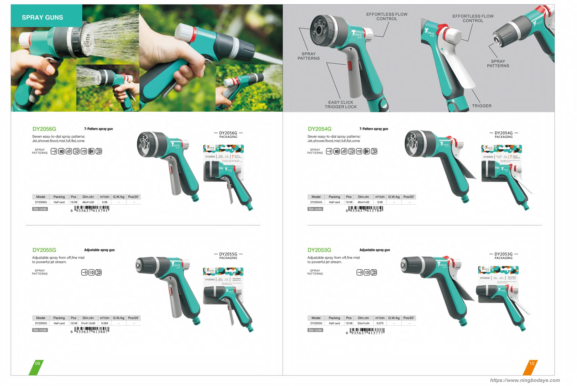Pistola pulverizadora de agua para almacenamiento de herramientas de jardín Catálogo PDF